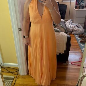 Abercrombie & Fitch orange pleated dress